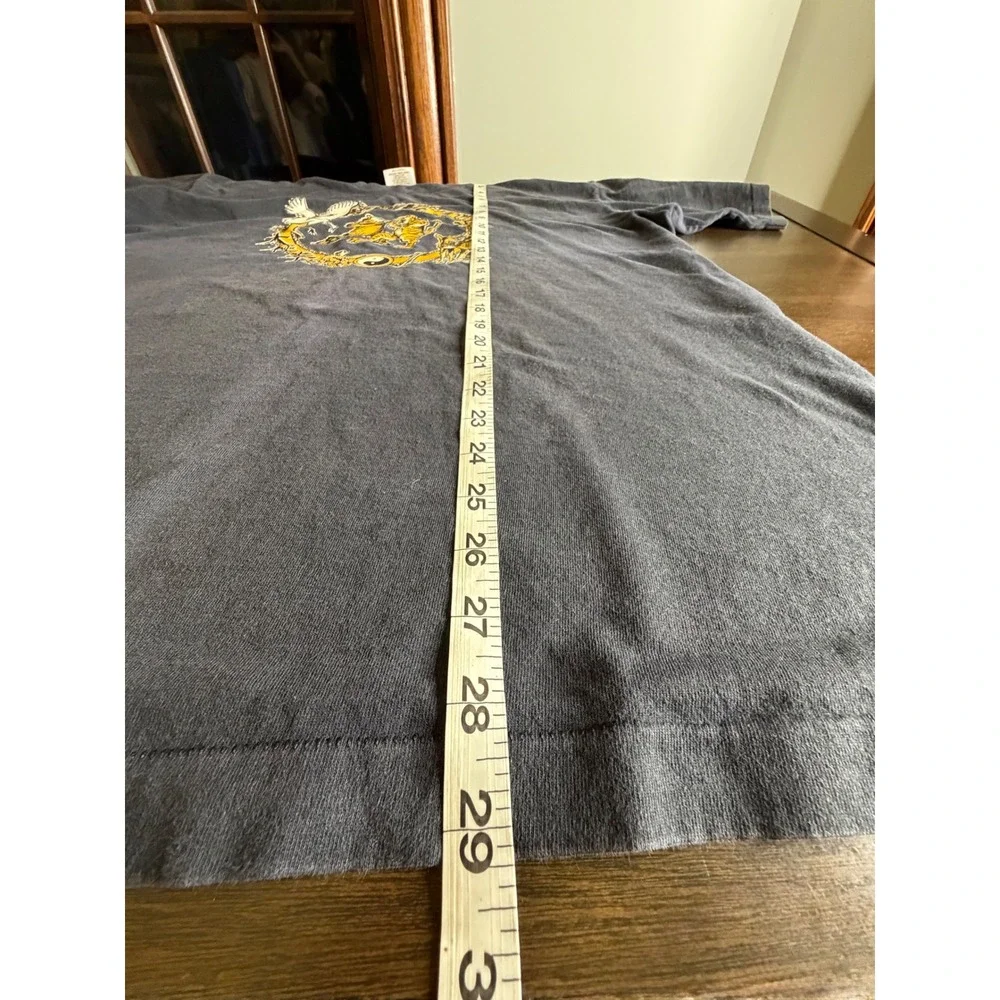 Vintage Tennessee River Gold Tiger Crane Yin Yang Graphic T-Shirt Navy XL